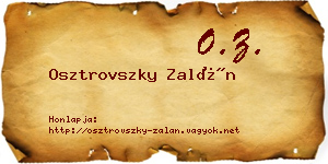 Osztrovszky Zalán névjegykártya